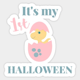 It's my first halloween pink dinosaur Sticker